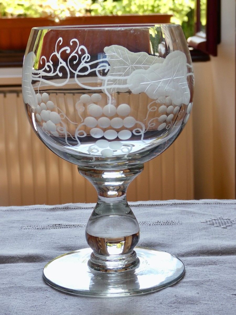 Ancienne Bonbonnière En Verre Vintage, Motifs Fruits Et Fleurs, Superbe état