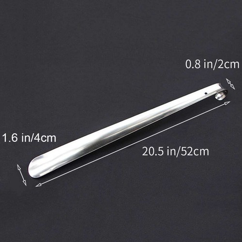 6-20.5inch Stainless Steel Long Handled Metal Shoe Horn Lifterwith Hanging Hole - Picture 12 of 12