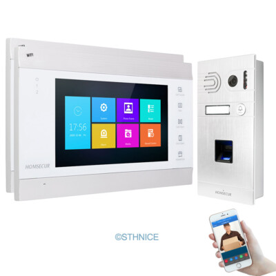 HOMSECUR 7'' WIFI Video HD Türklingel Türsprechanlage Fingerabdruck Kamera 