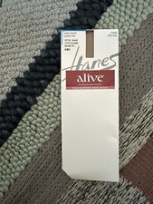 Hanes Alive Full Support Sheer Toe Knee Highs OSFM Barely There 2 Pair OA446