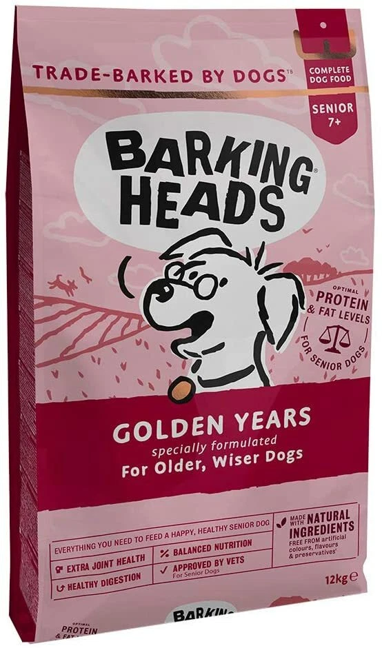 Barking Heads Dry Dog Food for Senior Dogs Golden Years - 12 KG