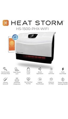 Heat Storm HS-1500-PHX-WIFI Infrared Heater Wifi Wall Mounted 854271005994  | eBay