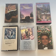 6 Vintage Cassette Lot Country Cash Rogers Parton h29q