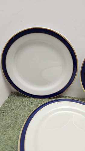 7 STATLER HOTEL Sterling China Restaurant Ware Gold Rim Cobalt Blue Salad Plates - Bild 8 von 12