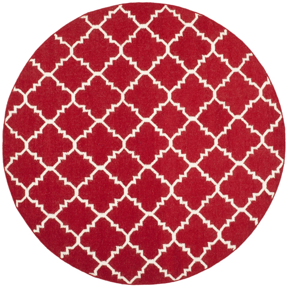 SAFAVIEH Dhurries DHU566B Handwoven Red / Ivory Rug - Image 4 of 4