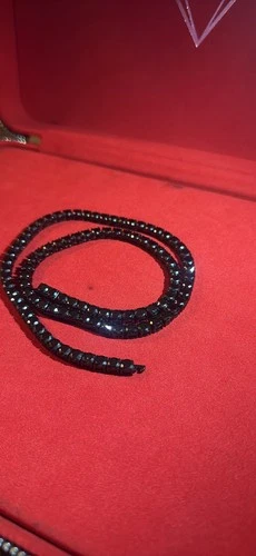 5MM Black Moissanite Tennis Chain 20 Inch 316L Stainless Steel Passes Tester - product listing photo