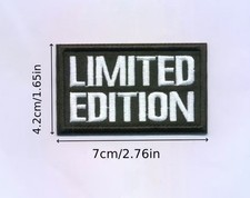 iron on Patch Embroidered Limited Edition Black and white