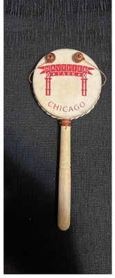 Vintage Authentic RAWHIDE Hand Drum Chicago Navy Pier Park