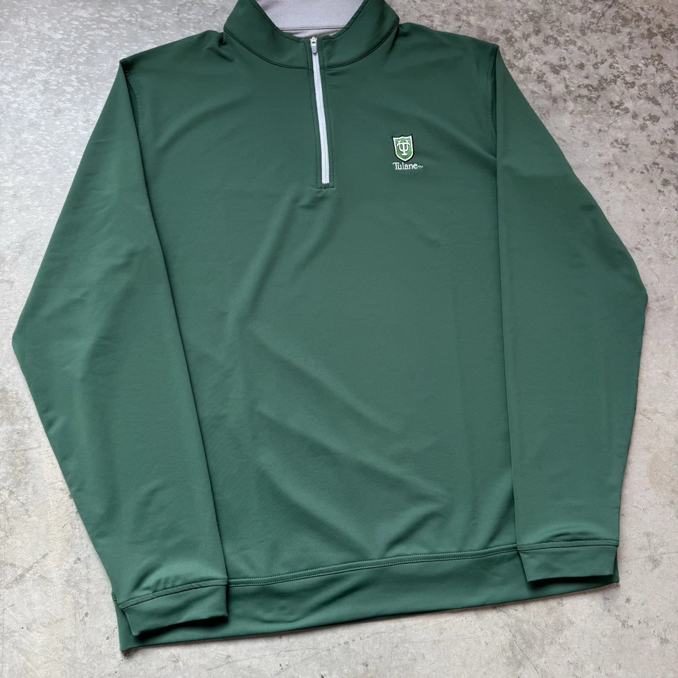 Peter Millar Perth 1/4 Zip Performance Pullover Tulane Green Wave Quarter Sz XL - Image 4 of 4