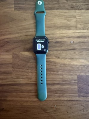 Apple Watch Series 7 41mm Green Aluminum Case Clover Sport Band 