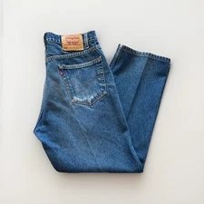 Levis 505 Jeans Mens 34 x 28 Medium Wash Denim Straight Leg Regular Fit Vtg 90s