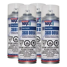 SprayMax 3680058 1K Acrylic Clear Coat 10.6 oz 1 Case (4 Cans)