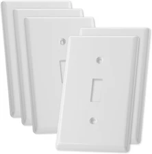 Bates- Light Switch Plates, 5 Pack, White, Light Switch Cover Plate, Single Swit