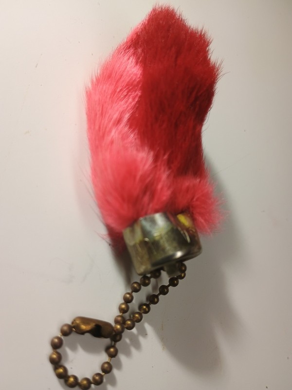 Vintage Pink Red Lucky Charms USA Rabbits Foot Keychain Gumball Machine Prize