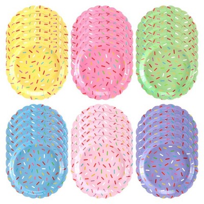 90 Pcs 6 Colors Confetti Sprinkle Plates Paper Dessert Plates Sprinkle Party ...