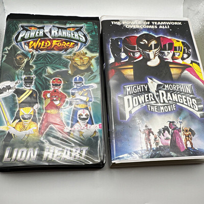 Power Rangers VHS Lot 2: Wild Force Lion Heart + Mighty Morphin The Movie Eng