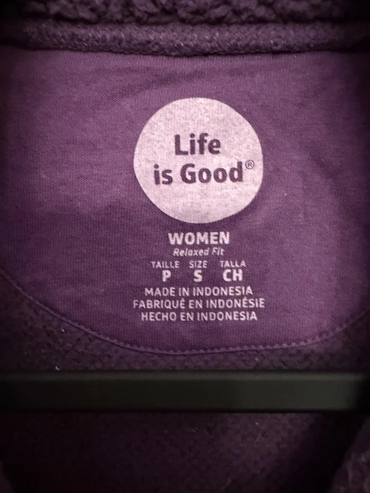Life is Good purple Sherpa full Zip vest size small - Image 3 of 4