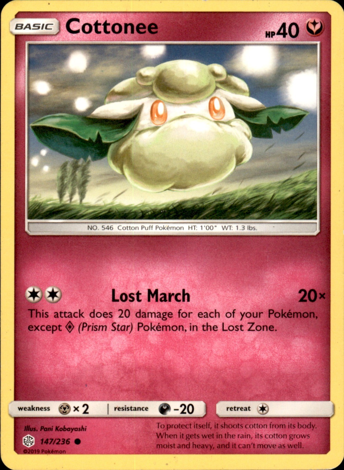 Cottonee 147/236 - Pokemon SM - Cosmic Eclipse - MP