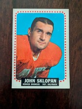 Vintage 1964 Topps NFL AFL football card - John Sklopan #60 (RC) Denver Broncos