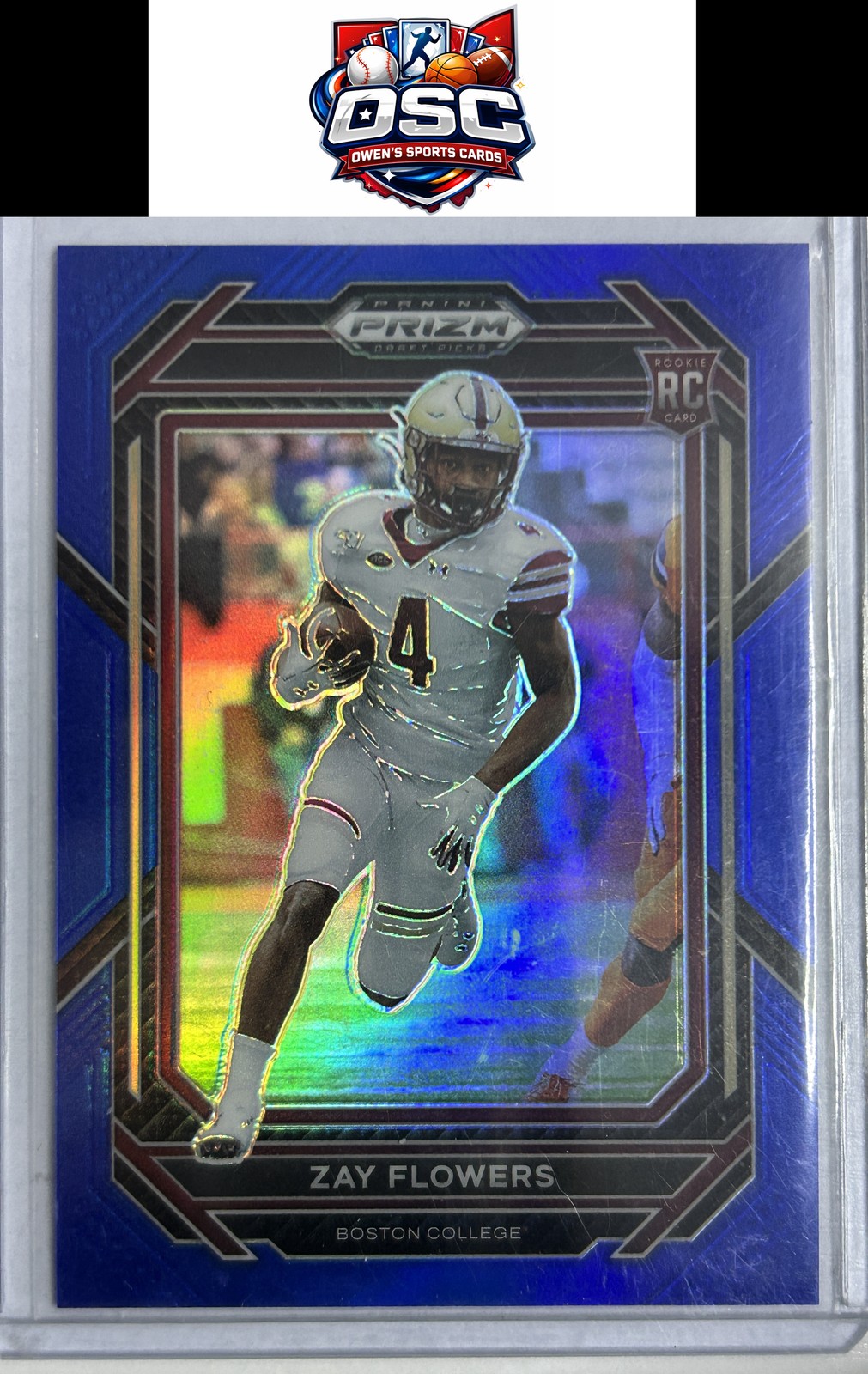 2023 Panini Prizm Draft Picks #143 Zay Flowers Prizms Blue #/199