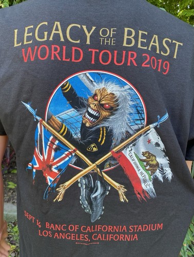 Camiseta de fútbol Iron Maiden Legacy Of The Beast Tour Los Ángeles 2019 talla L - Imagen 6 de 9