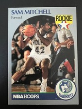 1990-91 NBA Hoops Sam Mitchell #188 Minnesota Timberwolves Rookie Card RC. rookie card picture