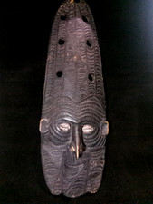 Antique Papua New Guinea Sepik River Ancestral Mask Tribal Art Vintage 
