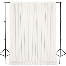 10x10 FT Ivory Backdrop Curtains for Parties, Photography Backdrop Drapes wit...