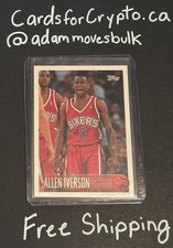 1996-97 TOPPS basketball Allen Iverson RC rookie card #171 76ers. rookie card picture