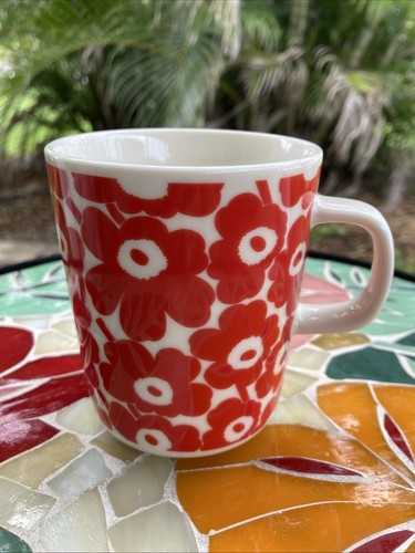 Tazza da caffè Marimekko Oiva Melooni verde melone e arancione 8 once * XLNT! - Foto 5 di 5