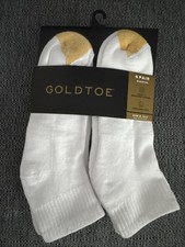 NWT Men  s 6 Pack White Gold Toe No Show Socks Father  s Day Gift 6-12  7055-61