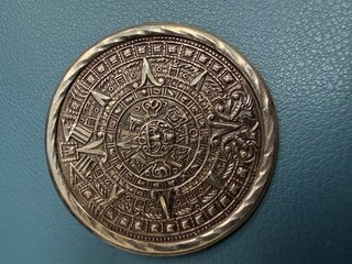 Sterling Silver Taxco Aztec/Mayan Calendar Pin/Pendant 13.8G