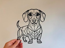 Dachshund Sausage Dog Wall Art 3D Printed Geometric