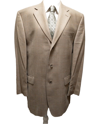 Michael Kors, Vintage 90s Michael Kors Men's Beige Check Wool Silk Blend Blazer 42R Canada