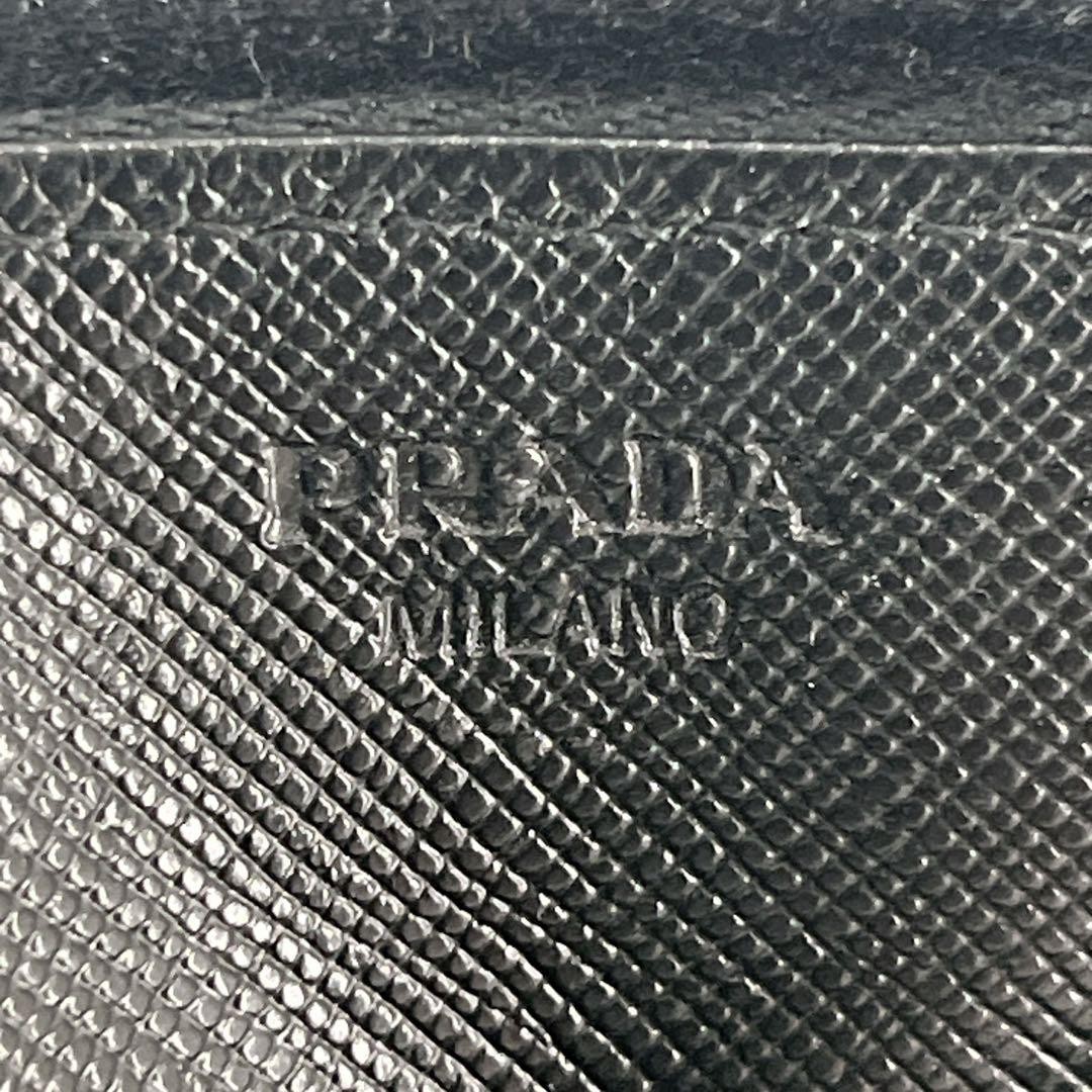 Prada Black Triangular Logo Round Zip Long Wallet… - image 17