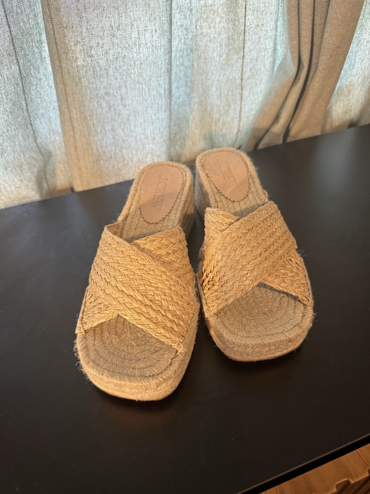 J.Crew woven raffia platform espadrille sandals - Size 7.5