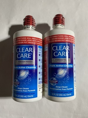 Alcon Clear Care 3% Hydrogen Peroxide Triple Action Cleaning Contacts Lot of 2