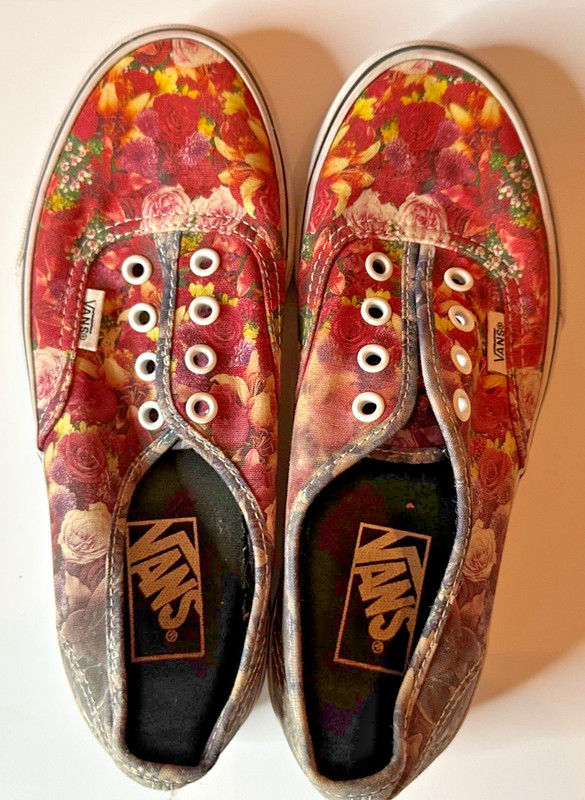 Vans Authentic Floral Print Slip-On Lace-Up Sneakers Men's Size 5