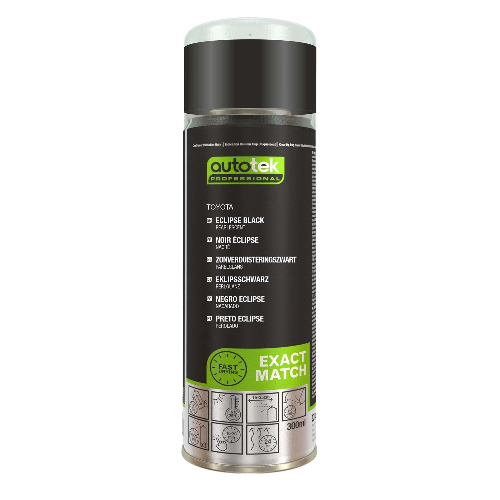 Autotek Toyota Eclipse Black Fast Drying High Coverage Aerosol Spray Paint 300ml