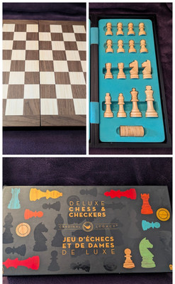 Spin Master Games Deluxe Schach & Dame Set mit klappbarem Spielbrett Neu in Box