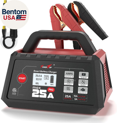 25A Max Pro Battery Charger: 12V Fully Automatic Smart Trickle Charger, Automoti