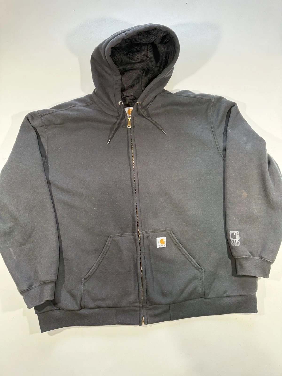 Carhartt Rain Defender Thermal-Lined Hoodie Mens XXL Sweatshirt Full Zip Black