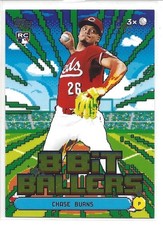 Chase Burns Green Foil /99 2026 Topps Series 1 Celebration 8-Bit Ballers 8B-3