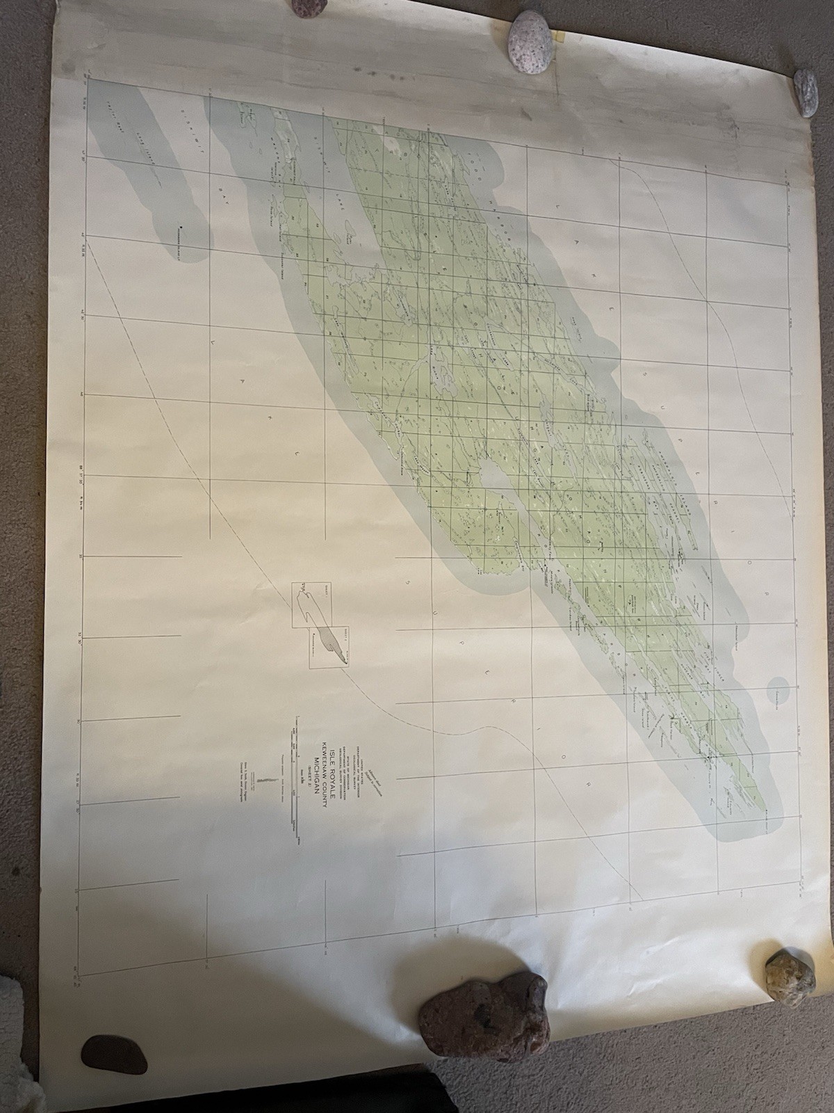 Isle Royal Keweenaw Michigan GeologicalSurveyMap56x44Inches Both Sheets 1 And 2