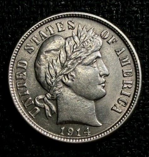 1914 Denver silver Barber Dime Choice Uncirculated Blazer 