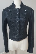 ***ICONIC*** ALL SAINTS KARST MILITARY LEATHER JACKET, UK10, US6, EU38