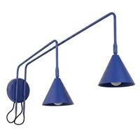 Wandleuchte Stahl Ultramarin 2-Flammig Schalter E14 B:150 Cm Wandlampe Flur