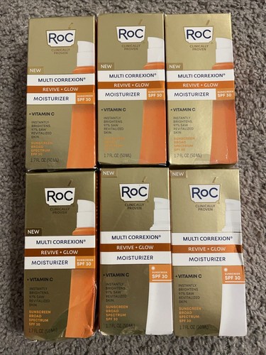 B LOT 6 RoC Multi Correxion Revive+Glow Face Moisturizer SPF 30 1.7oz Exp 7/25+