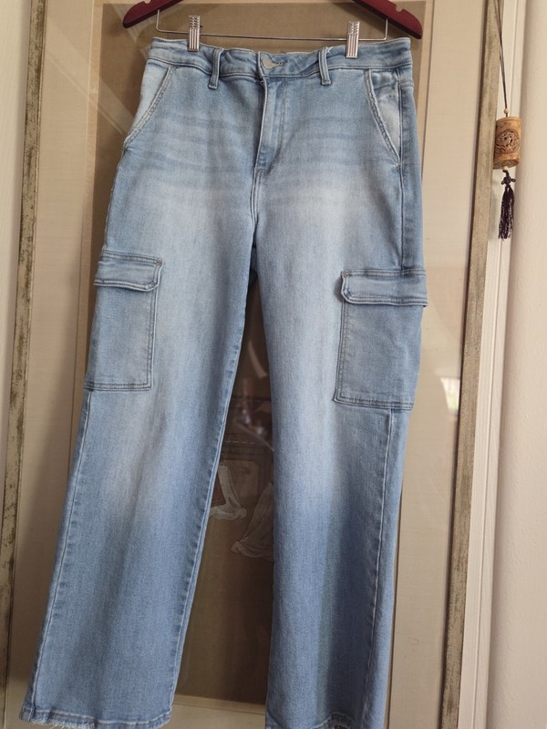 Risen Los Angeles Womens Wide Leg Utility Jeans Size 11
