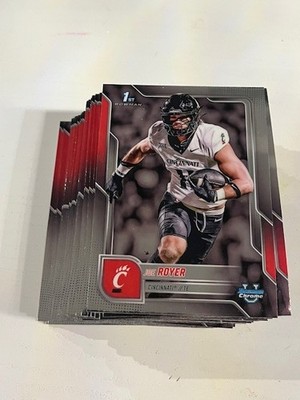 Lot (42x) JOE ROYER Cincinnati 2025 Bowman University 1st Chrome card #120